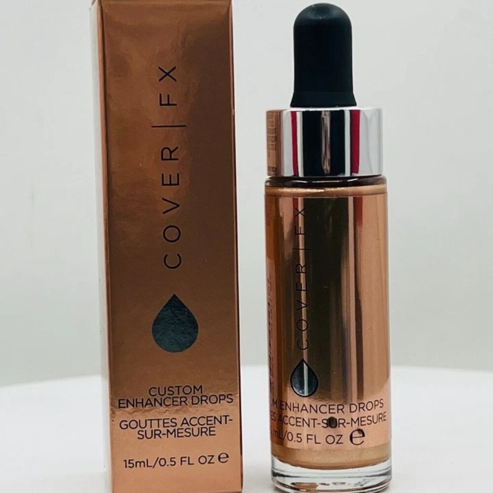 COVER FX Custom Enhancer Drops #Rose Gold -15ml/0.5 oz (NIB)